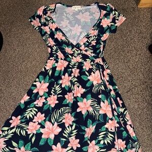 Derek Heart Navy Floral Mini Dress
